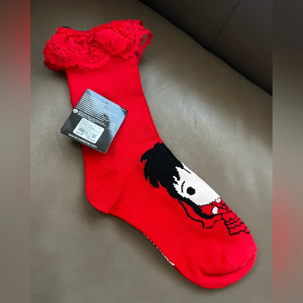 Beetlejuice Lydia Lace Crew Socks
